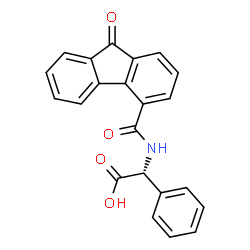 ChemSpider 2D Image | (2R)-{[(9-Oxo-9H-fluoren-4-yl)carbonyl]amino}(phenyl)acetic acid | C22H15NO4
