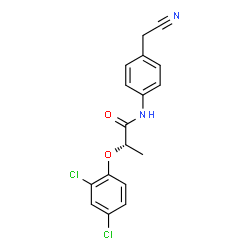 ChemSpider 2D Image | (2S)-N-[4-(Cyanomethyl)phenyl]-2-(2,4-dichlorophenoxy)propanamide | C17H14Cl2N2O2
