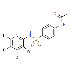 ChemSpider 2D Image | N-{4-[(~2~H_4_)-2-Pyridinylsulfamoyl]phenyl}acetamide | C13H9D4N3O3S