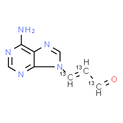 ChemSpider 2D Image | (2E)-3-(6-Amino-9H-purin-9-yl)(~13~C_3_)-2-propenal | C513C3H7N5O