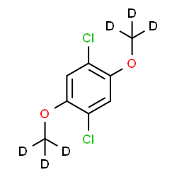ChemSpider 2D Image | 1,4-Dichloro-2,5-bis[(~2~H_3_)methyloxy]benzene | C8H2D6Cl2O2