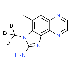 ChemSpider 2D Image | 4-Methyl-3-(~2~H_3_)methyl-3H-imidazo[4,5-f]quinoxalin-2-amine | C11H8D3N5