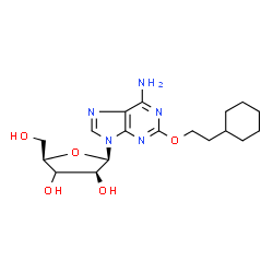 ChemSpider 2D Image | 2-(2-Cyclohexylethoxy)-9-[(3xi)-beta-D-threo-pentofuranosyl]-9H-purin-6-amine | C18H27N5O5