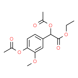 ChemSpider 2D Image | Ethyl acetoxy(4-acetoxy-3-methoxyphenyl)acetate | C15H18O7