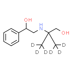 ChemSpider 2D Image | 2-[(2-Hydroxy-2-phenylethyl)amino]-2-(~2~H_3_)methyl-1-(3,3,3-~2~H_3_)propanol | C12H13D6NO2