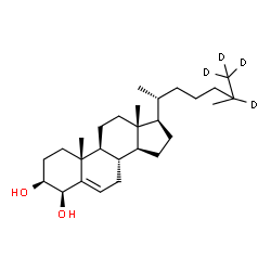 ChemSpider 2D Image | (3beta,4beta)-(25,26,26,26-~2~H_4_)Cholest-5-ene-3,4-diol | C27H42D4O2