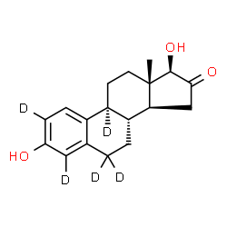 ChemSpider 2D Image | (17beta)-3,17-Dihydroxy(2,4,6,6,9-~2~H_5_)estra-1(10),2,4-trien-16-one | C18H17D5O3