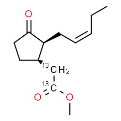 ChemSpider 2D Image | Methyl {(1S,2S)-3-oxo-2-[(2Z)-2-penten-1-yl]cyclopentyl}(~13~C_2_)acetate | C1113C2H20O3