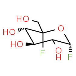 ChemSpider 2D Image | (3S,4R,6R)-2,6-Difluoro-2-(hydroxymethyl)tetrahydro-2H-pyran-3,4,5-triol (non-preferred name) | C6H10F2O5