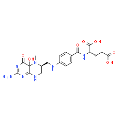 ChemSpider 2D Image | N-[4-({[(6S)-2-Amino-4a-hydroxy-5-methyl-4-oxo-4,4a,5,6,7,8-hexahydro-6-pteridinyl]methyl}amino)benzoyl]-L-glutamic acid | C20H25N7O7