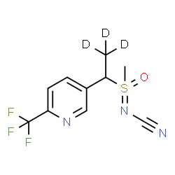 ChemSpider 2D Image | [Methyl(oxido){1-[6-(trifluoromethyl)-3-pyridinyl](2,2,2-~2~H_3_)ethyl}-lambda~6~-sulfanylidene]cyanamide | C10H7D3F3N3OS