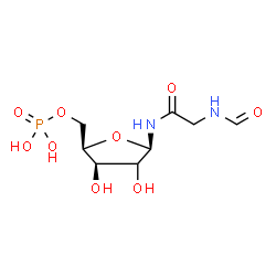 ChemSpider 2D Image | (2xi)-N-(N-Formylglycyl)-5-O-phosphono-beta-D-threo-pentofuranosylamine | C8H15N2O9P