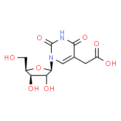 ChemSpider 2D Image | 5-(Carboxymethyl)-1-[(2xi)-beta-D-threo-pentofuranosyl]-2,4(1H,3H)-pyrimidinedione | C11H14N2O8