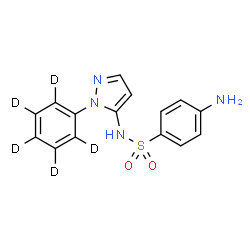 ChemSpider 2D Image | 4-Amino-N-[1-(~2~H_5_)phenyl-1H-pyrazol-5-yl]benzenesulfonamide | C15H9D5N4O2S