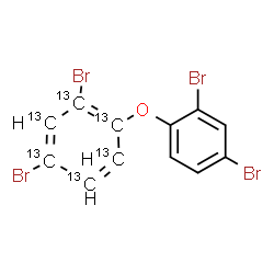 ChemSpider 2D Image | 2,4-Dibromo-1-(2,4-dibromophenoxy)(~13~C_6_)benzene | C613C6H6Br4O