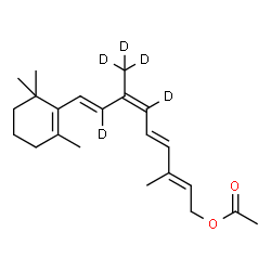 ChemSpider 2D Image | (9cis)-O~15~-Acetyl(8,10,19,19,19-~2~H_5_)retinol | C22H27D5O2