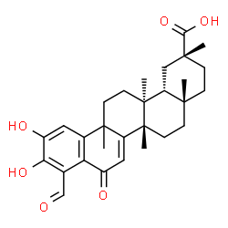 ChemSpider 2D Image | (2R,4aS,6aS,14aS,14bR)-9-Formyl-10,11-dihydroxy-2,4a,6a,12b,14a-pentamethyl-8-oxo-1,2,3,4,4a,5,6,6a,8,12b,13,14,14a,14b-tetradecahydro-2-picenecarboxylic acid | C29H36O6