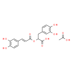 ChemSpider 2D Image | 3-(3,4-Dihydroxyphenyl)-2-{[(2E)-3-(3,4-dihydroxyphenyl)-2-propenoyl]oxy}propanoic acid - acetic acid (1:1) | C20H20O10