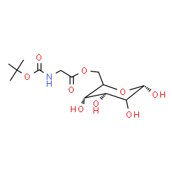 ChemSpider 2D Image | 6-O-(N-{[(2-Methyl-2-propanyl)oxy]carbonyl}glycyl)-alpha-D-threo-hexopyranose | C13H23NO9