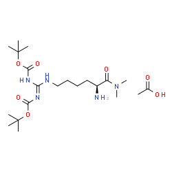 ChemSpider 2D Image | Bis(2-methyl-2-propanyl) [(Z)-{[(5S)-5-amino-6-(dimethylamino)-6-oxohexyl]amino}methylylidene]biscarbamate acetate (1:1) | C21H41N5O7