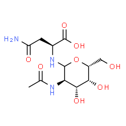 ChemSpider 2D Image | (2S)-2-{[(3R,4R,5R,6R)-3-Acetamido-4,5-dihydroxy-6-(hydroxymethyl)tetrahydro-2H-pyran-2-yl]amino}-4-amino-4-oxobutanoic acid (non-preferred name) | C12H21N3O8