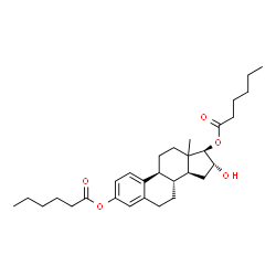 ChemSpider 2D Image | (13xi,16alpha,17beta)-16-Hydroxyestra-1(10),2,4-triene-3,17-diyl dihexanoate | C30H44O5