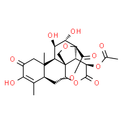 ChemSpider 2D Image | Methyl (10xi,11beta,12alpha,13beta,15beta)-15-acetoxy-3,11,12-trihydroxy-2,16-dioxo-13,20-epoxypicras-3-en-21-oate | C23H28O11