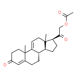 ChemSpider 2D Image | (10xi,13xi)-3,20-Dioxopregna-4,9(11)-dien-21-yl acetate | C23H30O4
