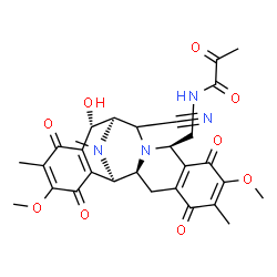 ChemSpider 2D Image | N-{[(1R,2S,10R,13R,14S)-12-Cyano-14-hydroxy-7,18-dimethoxy-6,17,21-trimethyl-5,8,16,19-tetraoxo-11,21-diazapentacyclo[11.7.1.0~2,11~.0~4,9~.0~15,20~]henicosa-4(9),6,15(20),17-tetraen-10-yl]methyl}-2-o
xopropanamide | C29H30N4O9