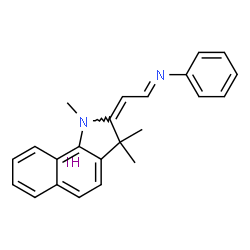 ChemSpider 2D Image | (1E,2E)-N-Phenyl-2-(1,3,3-trimethyl-1,3-dihydro-2H-benzo[g]indol-2-ylidene)ethanimine hydroiodide (1:1) | C23H23IN2