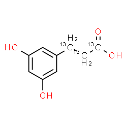 ChemSpider 2D Image | 3-(3,5-Dihydroxyphenyl)(~13~C_3_)propanoic acid | C613C3H10O4