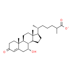 ChemSpider 2D Image | (7alpha,8xi)-7-Hydroxy-3-oxocholest-4-en-26-oate | C27H41O4