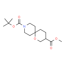 ChemSpider 2D Image | 3-Methyl 9-(2-methyl-2-propanyl) 1-oxa-9-azaspiro[5.5]undecane-3,9-dicarboxylate | C16H27NO5
