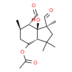ChemSpider 2D Image | (1S,3aR,6R,7S,7aS)-1,7-Diformyl-7a-hydroxy-1,3,3,6-tetramethyloctahydro-1H-inden-4-yl acetate | C17H26O5