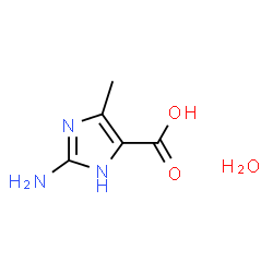 ChemSpider 2D Image | 2-Amino-4-methyl-1H-imidazole-5-carboxylic acid hydrate (1:1) | C5H9N3O3