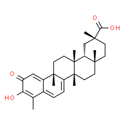 ChemSpider 2D Image | (2R,4aS,6aS,12bR,14aR,14bR)-10-Hydroxy-2,4a,6a,9,12b,14a-hexamethyl-11-oxo-1,2,3,4,4a,5,6,6a,11,12b,13,14,14a,14b-tetradecahydro-2-picenecarboxylic acid | C29H38O4