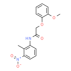 ChemSpider 2D Image | 2-(2-Methoxyphenoxy)-N-(2-methyl-3-nitrophenyl)acetamide | C16H16N2O5