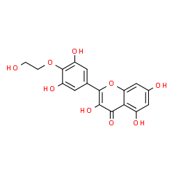 ChemSpider 2D Image | 2-[3,5-Dihydroxy-4-(2-hydroxyethoxy)phenyl]-3,5,7-trihydroxy-4H-chromen-4-one | C17H14O9