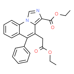 ChemSpider 2D Image | Ethyl 4-(2-ethoxy-2-oxoethyl)-5-phenylimidazo[1,5-a]quinoline-3-carboxylate | C24H22N2O4