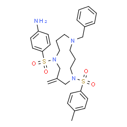 ChemSpider 2D Image | 4-({9-Benzyl-3-methylene-5-[(4-methylphenyl)sulfonyl]-1,5,9-triazacyclododecan-1-yl}sulfonyl)aniline | C30H38N4O4S2