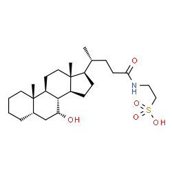 ChemSpider 2D Image | 2-{[(5beta,7alpha)-7-Hydroxy-24-oxocholan-24-yl]amino}ethanesulfonic acid | C26H45NO5S