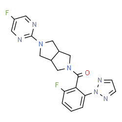 ChemSpider 2D Image | [5-(5-Fluoro-2-pyrimidinyl)hexahydropyrrolo[3,4-c]pyrrol-2(1H)-yl][2-fluoro-6-(2H-1,2,3-triazol-2-yl)phenyl]methanone | C19H17F2N7O