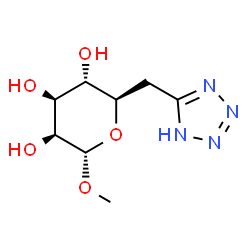 ChemSpider 2D Image | Methyl 6-deoxy-6-(1H-tetrazol-5-yl)-alpha-D-mannopyranoside | C8H14N4O5