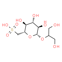 ChemSpider 2D Image | 1,3-Dihydroxy-2-propanyl 6-deoxy-6-sulfo-beta-D-glucopyranoside | C9H18O10S
