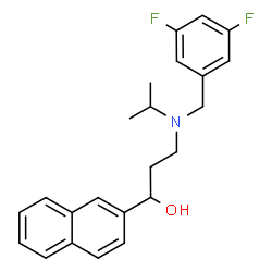 ChemSpider 2D Image | 3-[(3,5-Difluorobenzyl)(isopropyl)amino]-1-(2-naphthyl)-1-propanol | C23H25F2NO