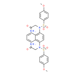 ChemSpider 2D Image | 2,2'-(Naphthalene-1,4-Diylbis(((4-Methoxyphenyl)sulfonyl)azanediyl))diacetamide | C28H28N4O8S2