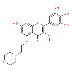 ChemSpider 2D Image | 7-Hydroxy-3-methoxy-5-[2-(4-morpholinyl)ethoxy]-2-(3,4,5-trihydroxyphenyl)-4H-chromen-4-one | C22H23NO9