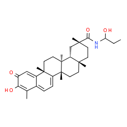 ChemSpider 2D Image | (2R,4aS,6aS,12bR,14aS,14bR)-10-Hydroxy-N-(1-hydroxypropyl)-2,4a,6a,9,12b,14a-hexamethyl-11-oxo-1,2,3,4,4a,5,6,6a,11,12b,13,14,14a,14b-tetradecahydro-2-picenecarboxamide | C32H45NO4