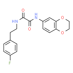 ChemSpider 2D Image | N-(2,3-Dihydro-1,4-benzodioxin-6-yl)-N'-[2-(4-fluorophenyl)ethyl]ethanediamide | C18H17FN2O4