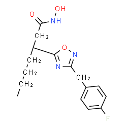 ChemSpider 2D Image | (3R)-3-[3-(4-Fluorobenzyl)-1,2,4-oxadiazol-5-yl]-N-hydroxyheptanamide | C16H20FN3O3
